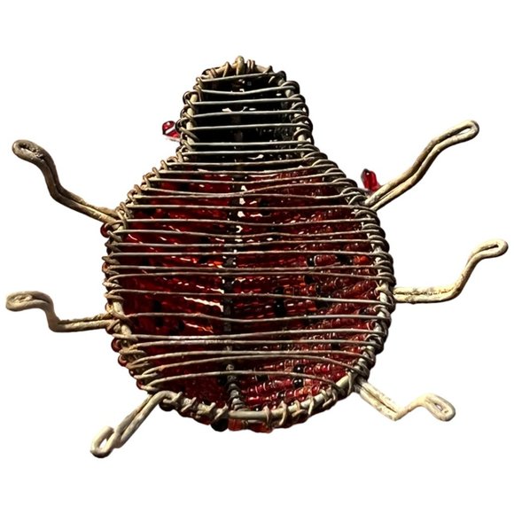 Vtg BEADED Ladybug 3.5" long x 3.5" wide x 3.5" tall Whimsical Ladybeetle READ - Picture 11 of 13